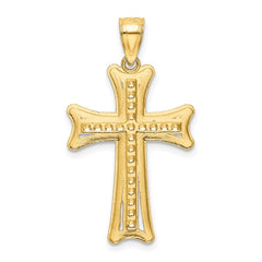 14k Diamond-cut Cross Pendant - 6