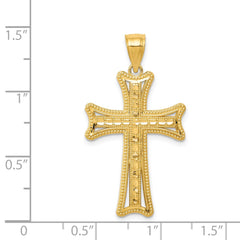 14k Diamond-cut Cross Pendant - 6