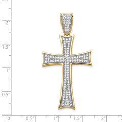 14k w/Rhodium Micro Pavâ CZ Large Cross Pendant
