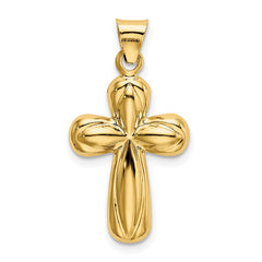 14k Polished Stamping Cross Pendant - 4