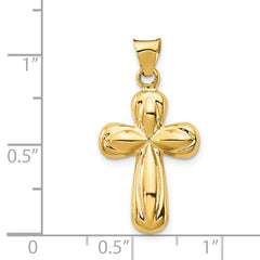 14k Polished Stamping Cross Pendant - 4