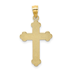 14K Satin and Polished Faith Cross Pendant