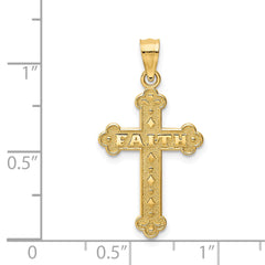 14K Satin and Polished Faith Cross Pendant