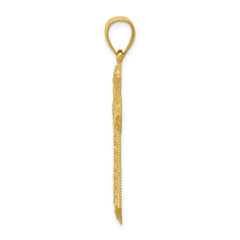 14k Diamond-cut Budded Cross Pendant - 2