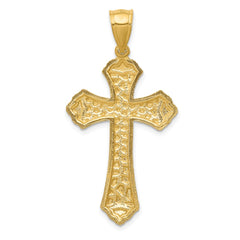 14k Diamond-cut Budded Cross Pendant - 2