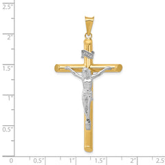 14k Two-Tone Polished Crucifix Pendant - 7
