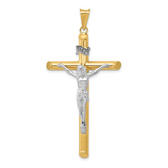 14k Two-Tone Polished Crucifix Pendant - 7