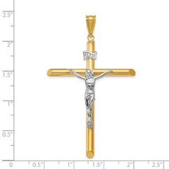 14k Two-Tone Polished Crucifix Pendant - 4