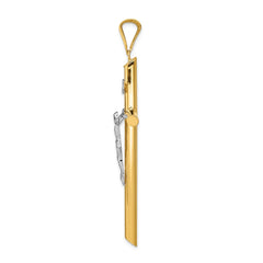 14k Two-Tone Polished Crucifix Pendant - 3