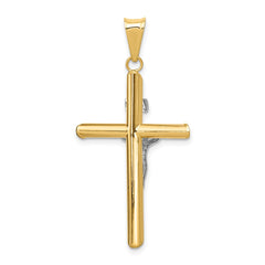 14k Two-Tone Polished Jesus Crucifix Pendant - 6