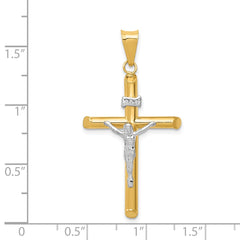 14k Two-Tone Polished Jesus Crucifix Pendant - 6