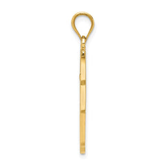 14k Polished Filigree Hamsa Pendant