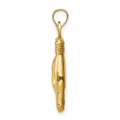 14K 3D Hollow Rock On Sign Charm - 2