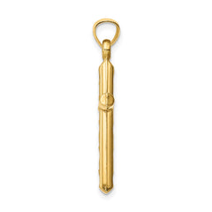 14k Hollow Diamond-cut Cross Pendant - 4