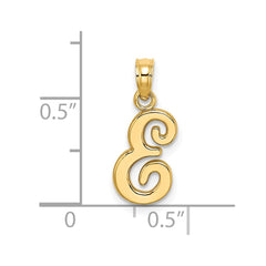 14KY Script Letter E Initial Pendant - 2