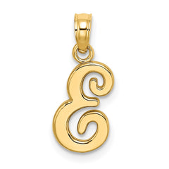 14KY Script Letter E Initial Pendant - 2