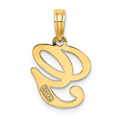 14KY Script Letter G Initial Pendant - 2