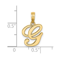 14KY Script Letter G Initial Pendant - 2