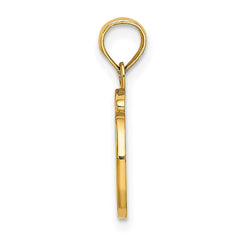 14KY Script Letter O Initial Pendant - 2