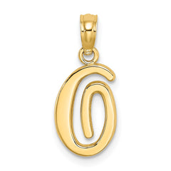 14KY Script Letter O Initial Pendant - 2