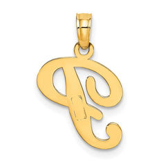 14KY Script Letter P Initial Pendant - 2