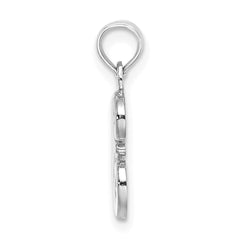14KW White Gold Script Letter E Initial Pendant - 2