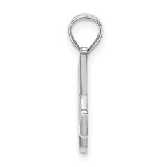 14KW White Gold Script Letter K Initial Pendant - 2