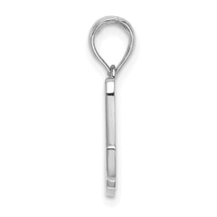 14KW White Gold Script Letter M Initial Pendant - 2