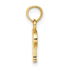 14K Polished Block Letter P Initial Pendant