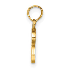 14K Polished Block Letter R Initial Pendant