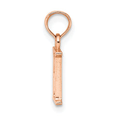 14K Rose Gold Polished Block Letter H Initial Pendant