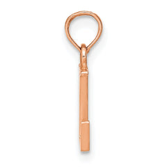 14K Rose Gold Polished Block Letter L Initial Pendant