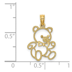 14K Cut out Teddy Bear Charm - 2