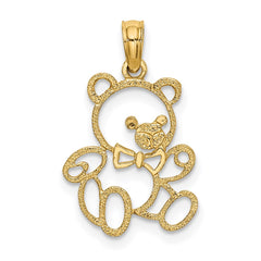 14K Cut out Teddy Bear Charm - 2