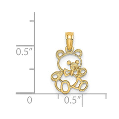 14K Cut out Teddy Bear Charm