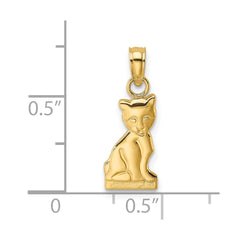 14K Mini Sitting Kitten Charm