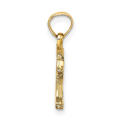 14K Textured Bear Charm