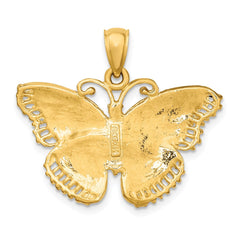 14K Textured Butterfly Charm