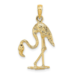 14K 3-D Textured Flamingo Charm - 2