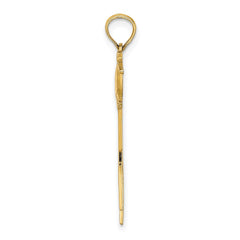 14K Polished Bird w/ Long Tail Charm