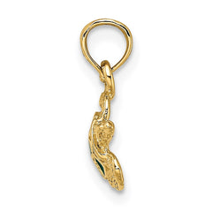 14K Textured and Enameled Sea Turtle Charm - 2