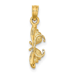 14K Orange Enameled Butterfly Sunglasses Charm