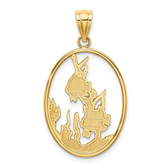 14K Enamel Angelfish In Underwater Scene Charm