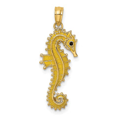 14K 3-D Enamel Seahorse Charm - 2