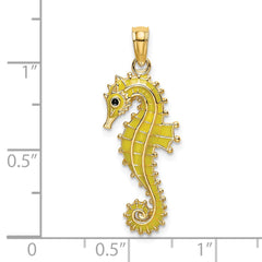 14K 3-D Enamel Seahorse Charm - 2