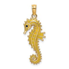14K 3-D Enamel Seahorse Charm - 2