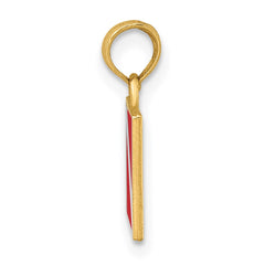 14K Dive Flag W/Red & White Enamel Charm
