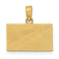 14K Dive Flag W/Red & White Enamel Charm