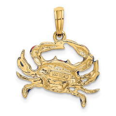 14K Blue Enamel Crab Charm - 2