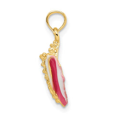 14k Textured and Enamel Conch Shell Pendant - 2